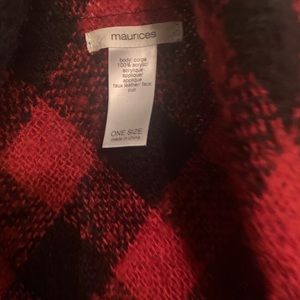 Red and black checkered poncho